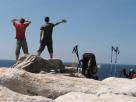 Kyle Pickering and Bobby McDowell walking across Canada